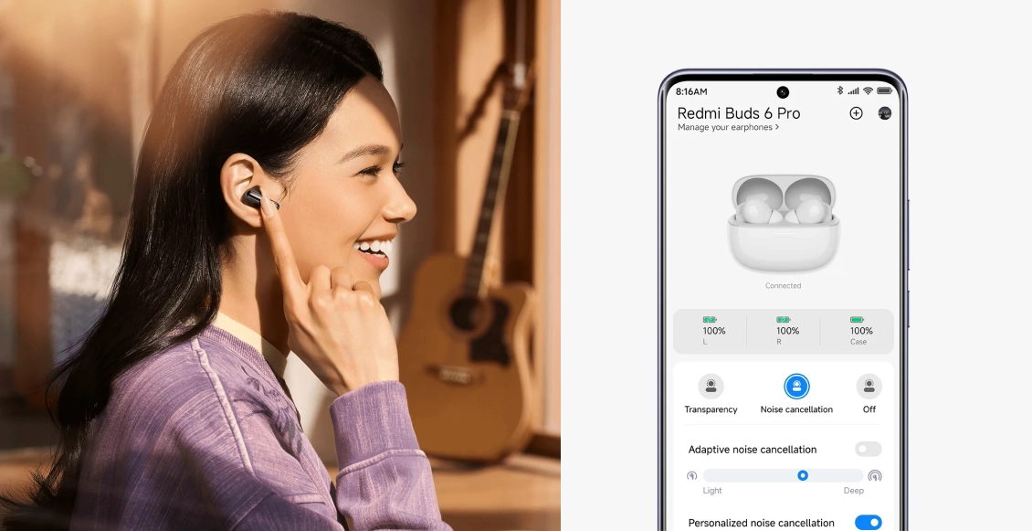 Беспроводные наушники Xiaomi Redmi Buds 6 Pro чёрный Беспроводные наушники Xiaomi Redmi Buds 6 Pro чёрный - 5