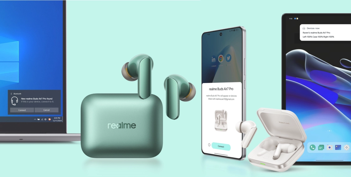 Беспроводные наушники Realme Buds Air 7 Pro красный Беспроводные наушники Realme Buds Air 7 Pro красный - 5