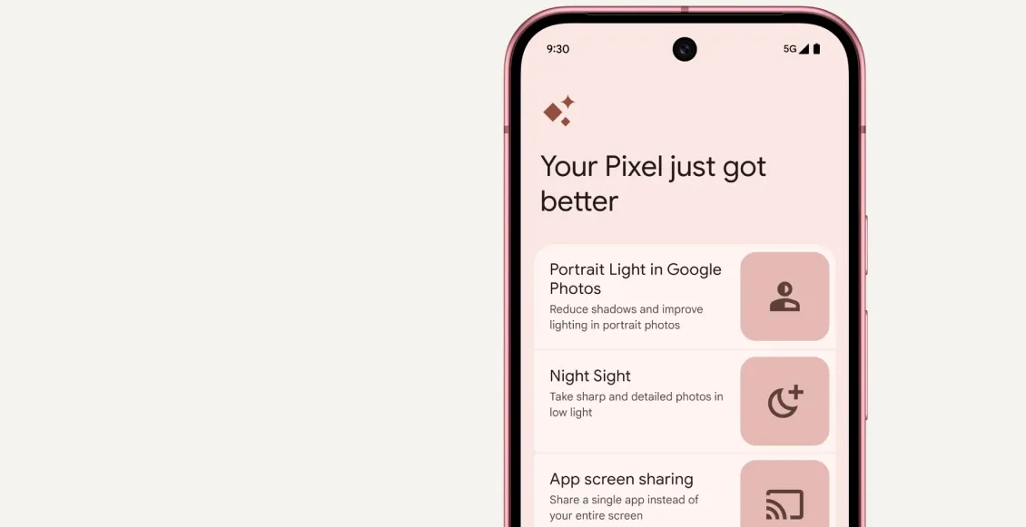 Смартфон Google Pixel 9 12/128 ГБ розовый (1sim + eSim) Смартфон Google Pixel 9 12/128 ГБ розовый (1sim + eSim) - 5