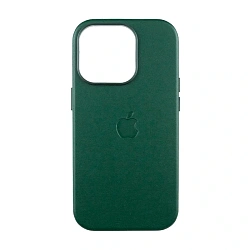 Клип-кейс (накладка) Leather Case MagSafe для Apple iPhone 16 Pro Max кожа, тёмно-зелёный