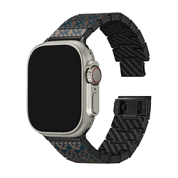 Браслет Pitaka Modern Fiber для Apple Watch 38 / 40 / 41 / 42 / 44 / 45 / 46 / 49mm карбон (Уценка) "лестница"