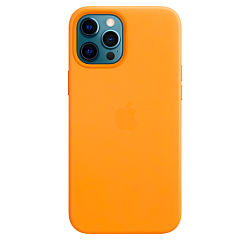 Клип-кейс (накладка) Apple Leather Case MagSafe для Apple iPhone 13 Mini (Уценка) California Poppy