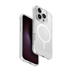 Клип-кейс (накладка) UNIQ Lifepro Xtreme MagSafe для Apple iPhone 16 Pro Max (Уценка) прозрачный с блёстками