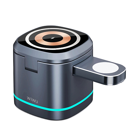 Беспроводное зарядное устройство WIWU Rubik's Cube 3in1 15 Вт чёрный - 2