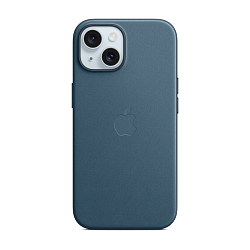 Клип-кейс (накладка) FineWoven Case MagSafe для Apple iPhone 15 ткань, силикон, синий