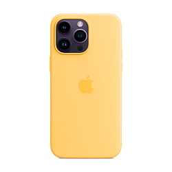 Клип-кейс (накладка)  Silicone Case MagSafe для Apple iPhone 14 Pro Max (Уценка) жёлтый