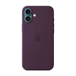 Клип-кейс (накладка) Silicone Case MagSafe для Apple iPhone 16 Plus силикон, сливовый