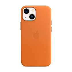 Клип-кейс (накладка) Leather Case MagSafe для Apple iPhone 13 Mini кожа, жёлто-коричневый