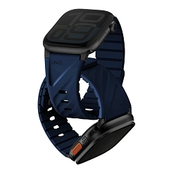 Спортивный ремешок UNIQ Fluo для Apple Watch 38 / 40 / 41 / 42 / 44 / 45 / 46 / 49mm каучук синий