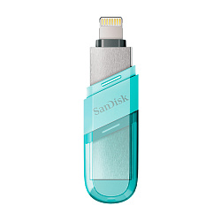 USB-флешка SanDisk iXpand Drive Flip for iPhone and iPad 64 ГБ (USB 3.1 (Lightning)) прозрачно-бирюзовый