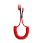 Дата-кабель Baseus Fish Eye Spring Lightning 1 м, красный