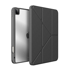 Чехол-книжка c отделением под стилус UNIQ Moven для Apple iPad Pro 12.9" (2021 / 2022) полиуретан, поликарбонат, серый