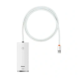 Адаптер-разветвитель для компьютера Baseus Lite Series Type-C HUB 1 m (4в1) белый