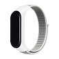 Спортивный ремешок для Mi Band 5 / 6 / 7 нейлон белый