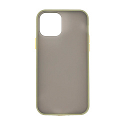 Клип-кейс (накладка) Shell для Apple iPhone 12 Mini пластик, затемнённый с зелёной рамкой
