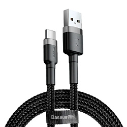 Дата-кабель Baseus Cafule Type-C 1 м, чёрный с серым