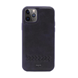 Клип-кейс (накладка) Kajsa Preppie Collection для Apple iPhone 11 Pro Max кожа, синий горизонтальное плетение