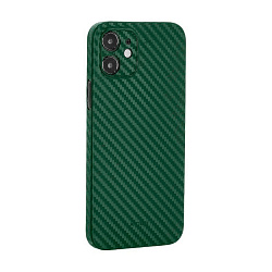 Клип-кейс (накладка) K-DOO Air Carbon для Apple iPhone 12 Mini карбон, тёмно-зелёный
