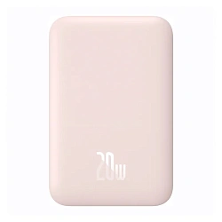 Внешний аккумулятор с беспроводной зарядкой Baseus Magnetic Mini Wireless Fast Charge 6000 мАч 20 Вт розовый