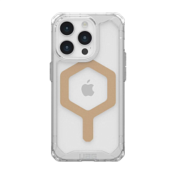 Клип-кейс (накладка) UAG Plyo Magsafe для Apple iPhone 15 Pro (Уценка) прозрачный золотой