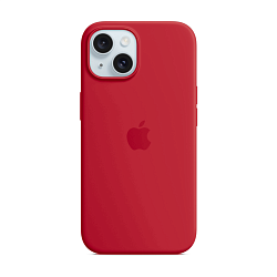 Клип-кейс (накладка) Silicone Case MagSafe для Apple iPhone 15 силикон, красный