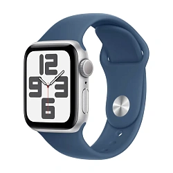 Умные часы Apple Watch SE (2024) 40mm GPS Silver Aluminum Case Denim Sport Band
