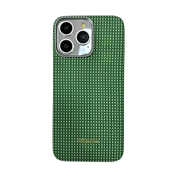 Клип-кейс (накладка) Pitaka Slim and Light MagEZ Case 5 для Apple iPhone 15 Pro кевлар (арамид), зелёный