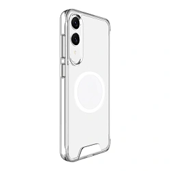 Клип-кейс (накладка) Space MagSafe для Samsung Galaxy S25 Edge полиуретан, поликарбонат, прозрачный