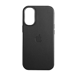 Клип-кейс (накладка) Leather Case MagSafe для Apple iPhone 16 кожа, чёрный