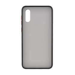 Клип-кейс (накладка) Shell для Samsung Galaxy A02 пластик, затемнённый с чёрной рамкой