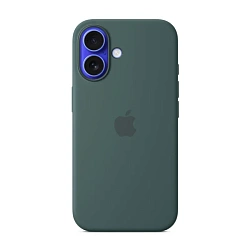 Клип-кейс (накладка) Silicone Case MagSafe для Apple iPhone 16 силикон, "зелёное озеро"