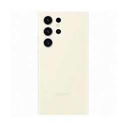 Клип-кейс (накладка) Samsung Silicone Case для Samsung Galaxy S23 Ultra силикон, поликарбонат, бежевый хлопок
