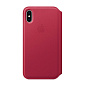 Чехол-книжка Apple Leather Folio для Apple iPhone X кожа, Berry