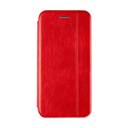 Чехол-книжка Premium для Honor 9s / Huawei Y5p искусственная кожа, красный со строчкой