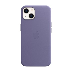 Клип-кейс (накладка) Apple Leather Case MagSafe для Apple iPhone 13 (Уценка) Wisteria