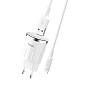 Сетевое зарядное устройство + кабель Lightning Hoco C37A 12 Вт, белый - 2