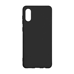 Клип-кейс (накладка) Silicone cover (без лого) для Samsung Galaxy A02s силикон, чёрный