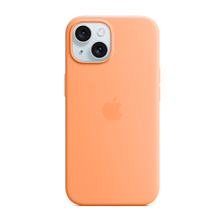 Клип-кейс (накладка) Silicone Case MagSafe для Apple iPhone 15 силикон, оранжевый