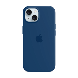 Клип-кейс (накладка) Silicone Case MagSafe для Apple iPhone 15 Plus силикон, тёмно-синий