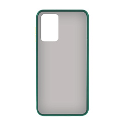 Клип-кейс (накладка) Shell для Samsung Galaxy A72 пластик, затемнённый с тёмно-зелёной рамкой