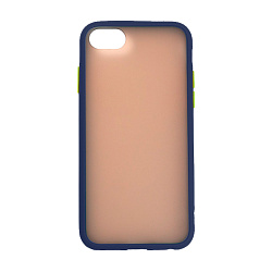 Клип-кейс (накладка) Shell для Apple iPhone 7 / 8 / SE 2020 / 2022 пластик, затемнённый с синей рамкой