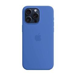 Клип-кейс (накладка) Silicone Case MagSafe для Apple iPhone 15 Pro Max силикон, серо-синий