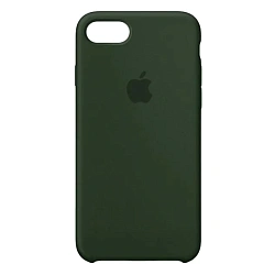 Клип-кейс (накладка) Silicone Case закрытый для Apple iPhone 7 / 8 / SE 2020 / 2022 силикон, тёмно-зелёный