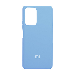 Клип-кейс (накладка) Silicone cover закрытый для Xiaomi Redmi Note 10 Pro силикон, голубой