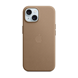 Клип-кейс (накладка) FineWoven Case MagSafe для Apple iPhone 15 Plus ткань, силикон, серо-коричневый