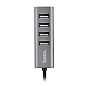 Адаптер-разветвитель для компьютера Hoco HB1 USB-A (4в1) серый