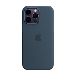 Клип-кейс (накладка) Silicone Case MagSafe для Apple iPhone 14 Pro Max силикон, тёмно-синий