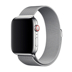 Миланский сетчатый браслет для Apple Watch 44 / 45 / 46 / 49mm сталь серебристый