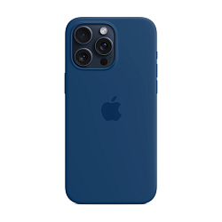 Клип-кейс (накладка) Silicone Case MagSafe для Apple iPhone 15 Pro силикон, тёмно-синий