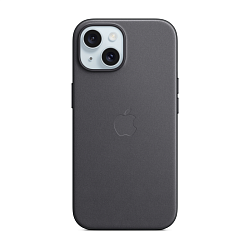 Клип-кейс (накладка) FineWoven Case MagSafe для Apple iPhone 15 Plus ткань, силикон, чёрный